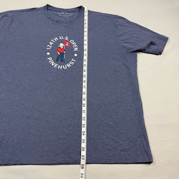 Peter Millar US Open Pinehurst Mens T-Shirt XL Heathered Blue Pima Cotton B9 - Picture 7 of 7